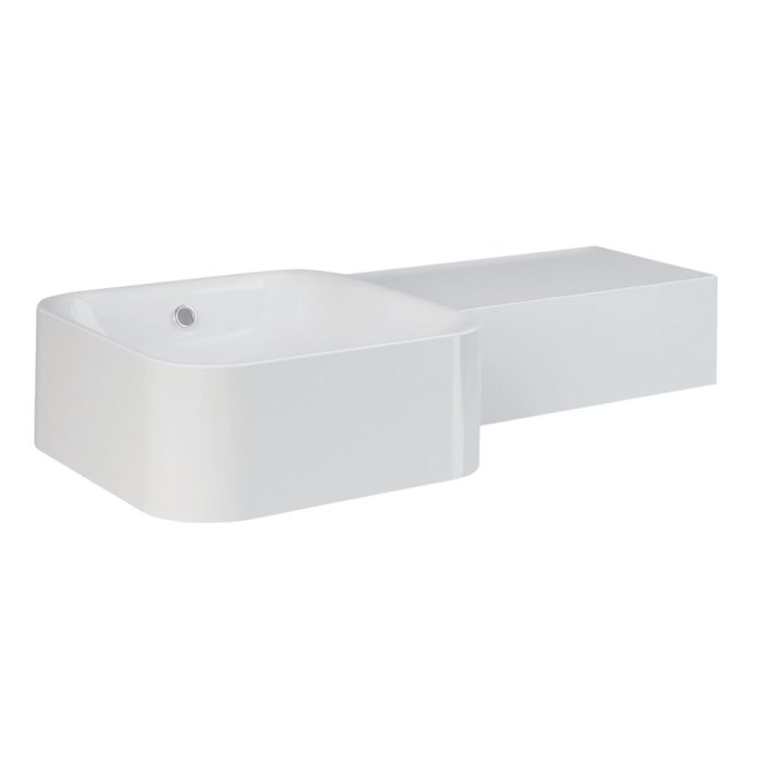 fienza RAK Petit Square Wall Basin Right Edge No Tap Hole