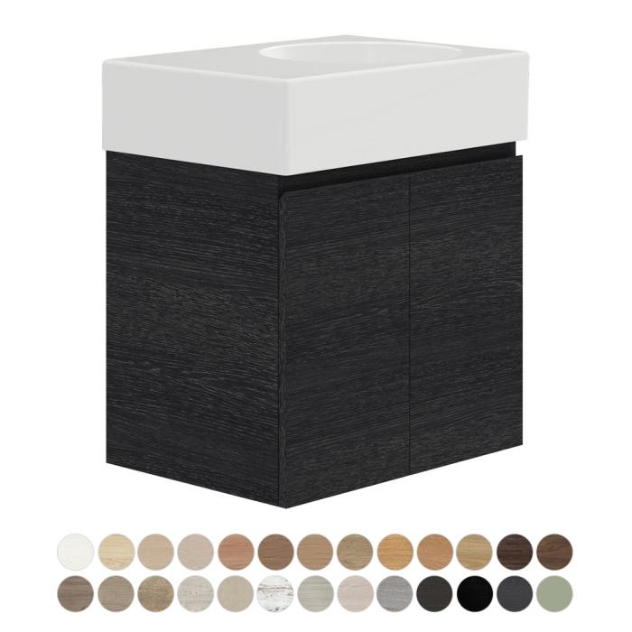 fienza Reba Ensuite Door 600 Right Bowl Wall Hung Vanity