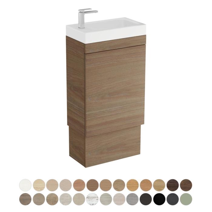 fienza Riley Slim Ensuite 450 Floor Standing Vanity Denzel Basin-Top