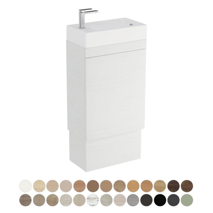 fienza Riley Slim Ensuite 450 Floor Standing Vanity Ralph Basin-Top with Overflow