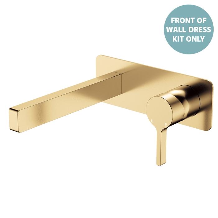 fienza Sansa Wall Basin Mixer Dress Kit Rectangular Plate Urban Brass