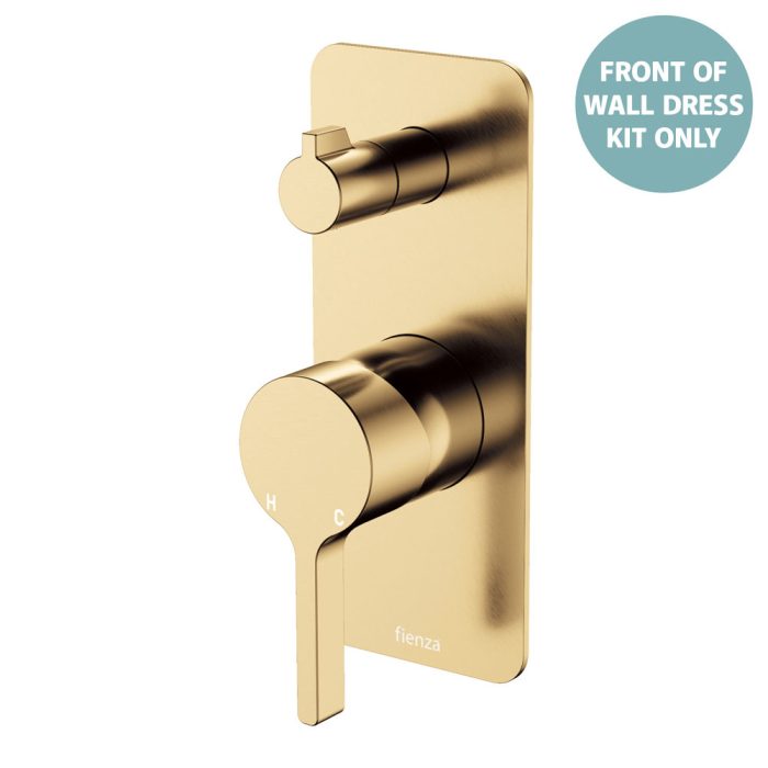 fienza Sansa Wall Diverter Mixer Dress Kit Rectangular Plate Urban Brass
