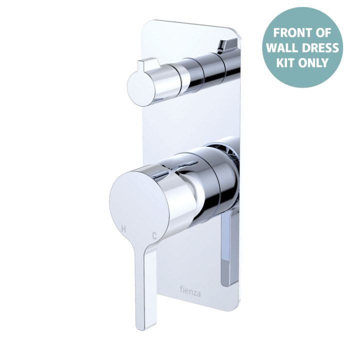 fienza Sansa Wall Diverter Mixer Dress Kit Rectangular Plate Chrome