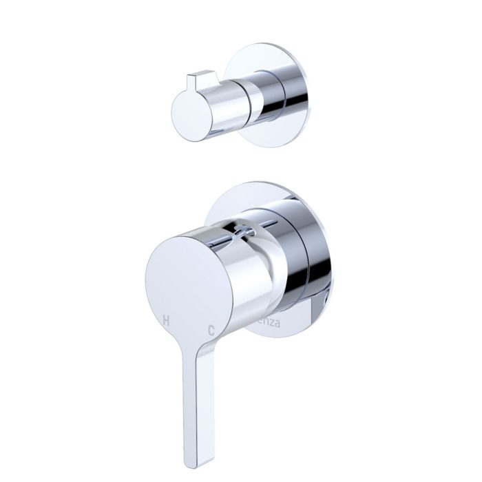 fienza Sansa Wall Diverter Mixer Small Round Plates Chrome