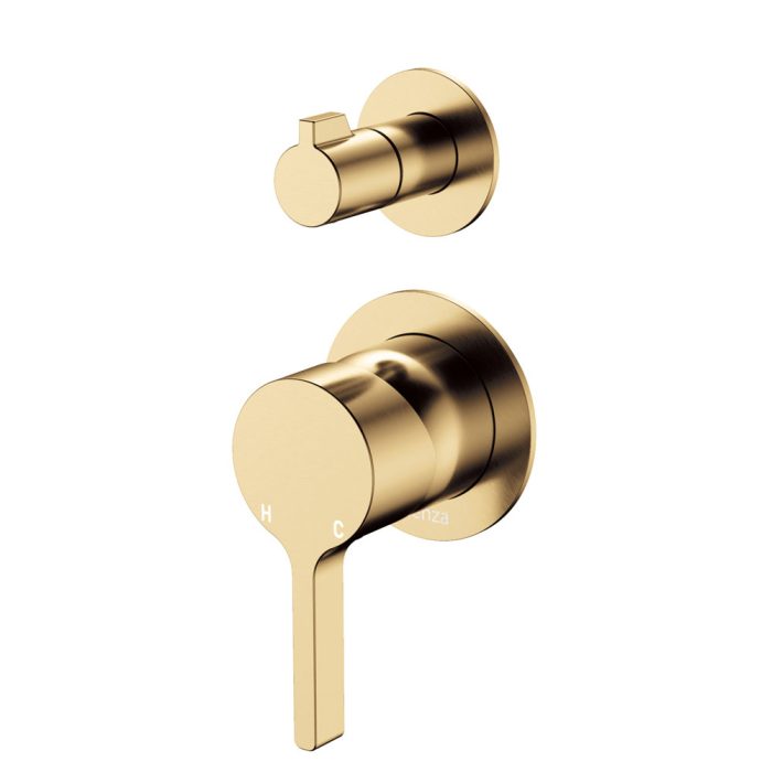 fienza Sansa Wall Diverter Mixer Small Round Plates Urban Brass