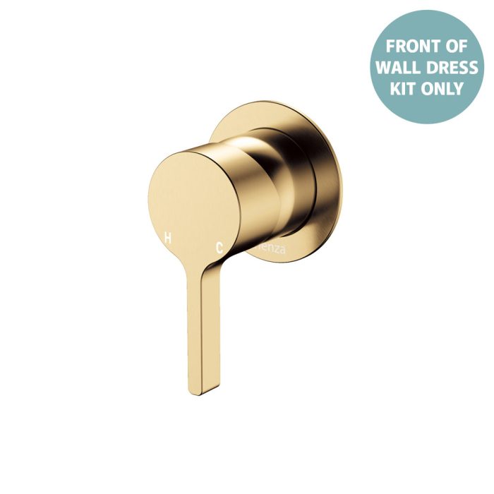 fienza Sansa Wall Mixer Dress Kit Small Round Plate Urban Brass