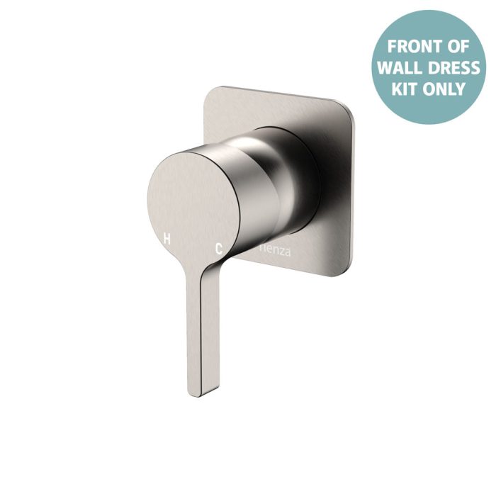 fienza Sansa Wall Mixer Dress Kit Square Plate Brushed Nickel