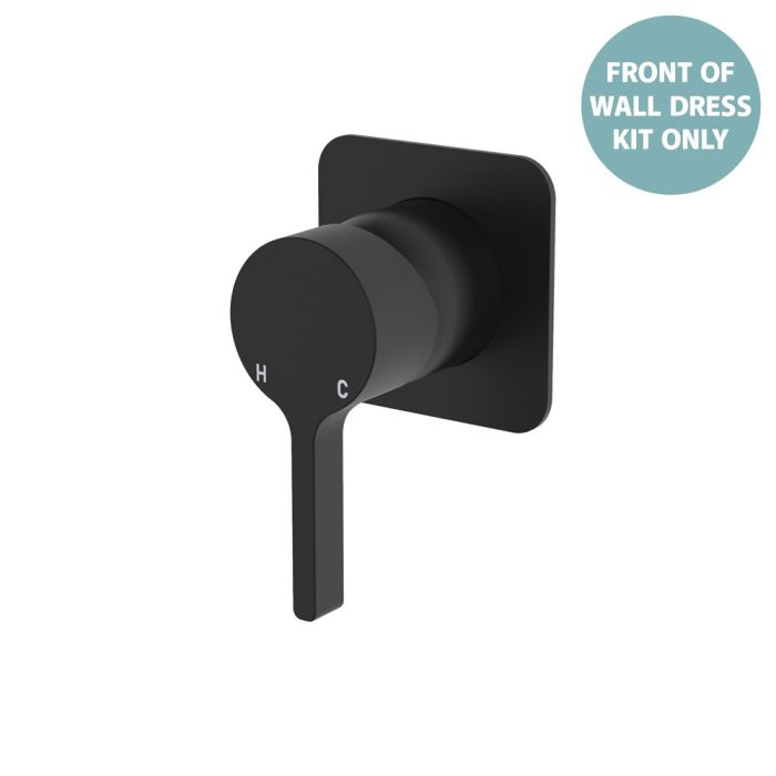 fienza Sansa Wall Mixer Dress Kit Square Plate Matte Black