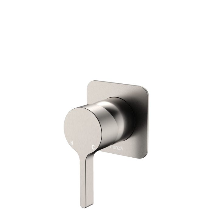 fienza Sansa Wall Mixer Square Plate Brushed Nickel