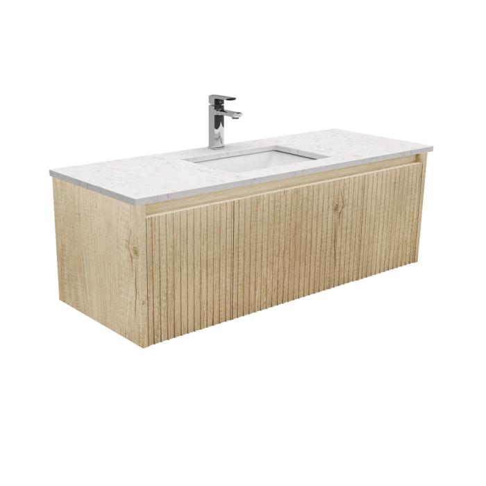 fienza Sarah Bianco Marble Undermount 1200 Alina Scandi Oak Wall-Hung Vanity