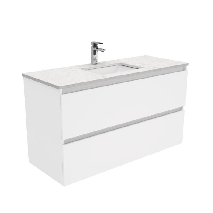 fienza Sarah Bianco Marble Undermount 1200 Quest Wall-Hung Vanity