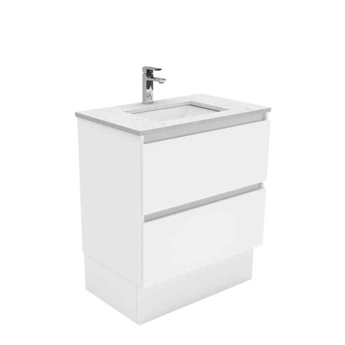 fienza Sarah Bianco Marble Undermount 750 Quest Vanity on Kick