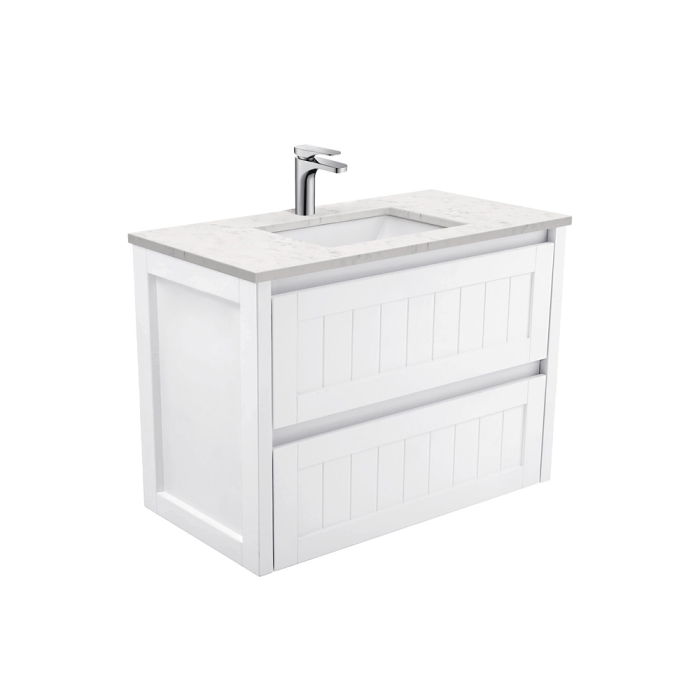 fienza Sarah Bianco Marble Undermount 900 Hampton Wall-Hung Vanity