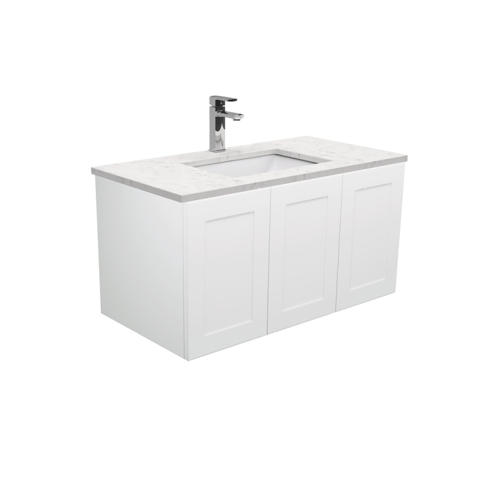 fienza Sarah Bianco Marble Undermount 900 Mila Wall-Hung Vanity Right Drawers