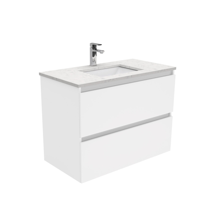 fienza Sarah Bianco Marble Undermount 900 Quest Wall-Hung Vanity