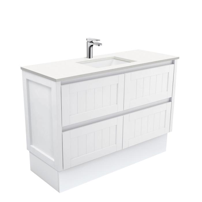 fienza Sarah Crystal Pure Undermount 1200 Hampton Vanity on Kick