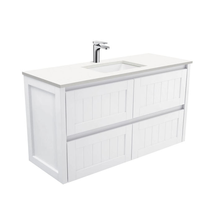 fienza Sarah Crystal Pure Undermount 1200 Hampton Wall-Hung Vanity