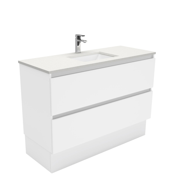 fienza Sarah Crystal Pure Undermount 1200 Quest Vanity on Kick