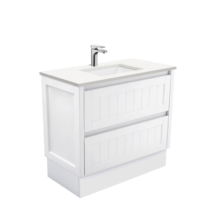 fienza Sarah Crystal Pure Undermount 900 Hampton Vanity on Kick