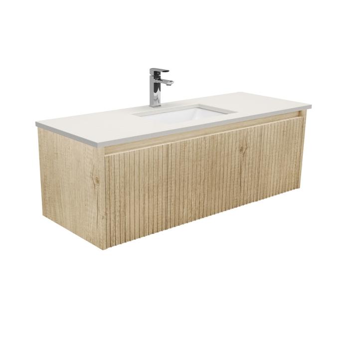 fienza Sarah Roman Sand Undermount 1200 Alina Scandi Oak Wall-Hung Vanity