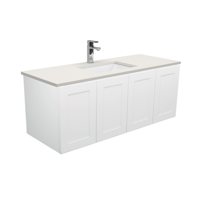 fienza Sarah Roman Sand Undermount 1200 Mila Wall-Hung Vanity