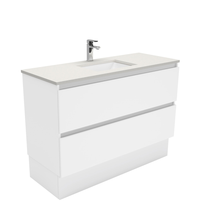 fienza Sarah Roman Sand Undermount 1200 Quest Vanity on Kick