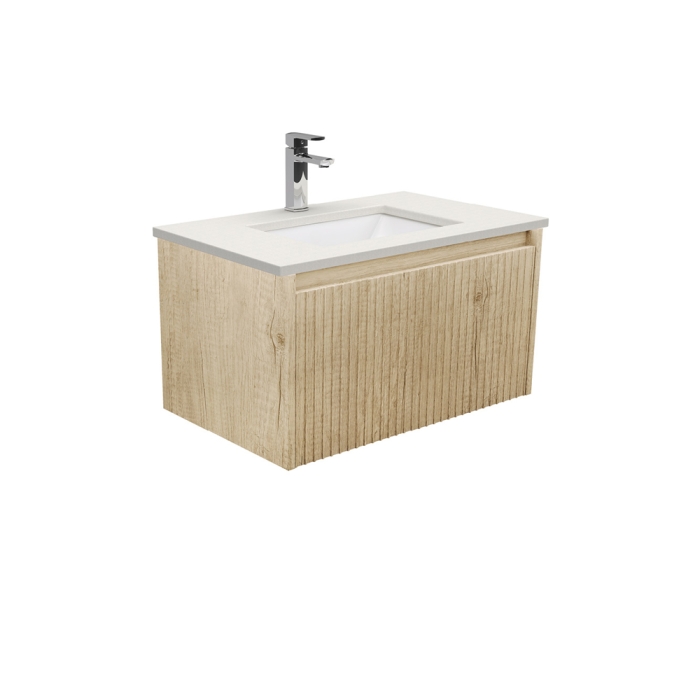 fienza Sarah Roman Sand Undermount 750 Alina Scandi Oak Wall-Hung Vanity