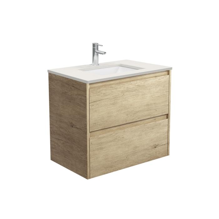 fienza Sarah Roman Sand Undermount 750 Amato Scandi Oak Wall-Hung Vanity