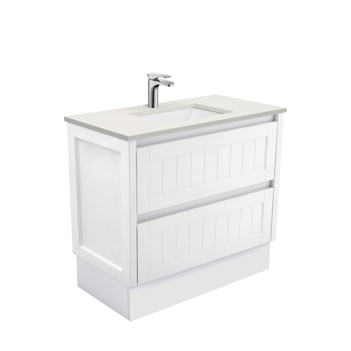 fienza Sarah Roman Sand Undermount 900 Hampton Vanity on Kick
