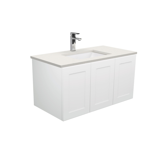 fienza Sarah Roman Sand Undermount 900 Mila Wall-Hung Vanity Right Drawers
