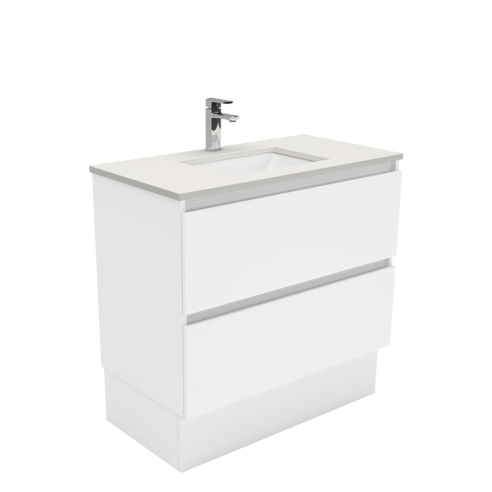 fienza Sarah Roman Sand Undermount 900 Quest Vanity on Kick