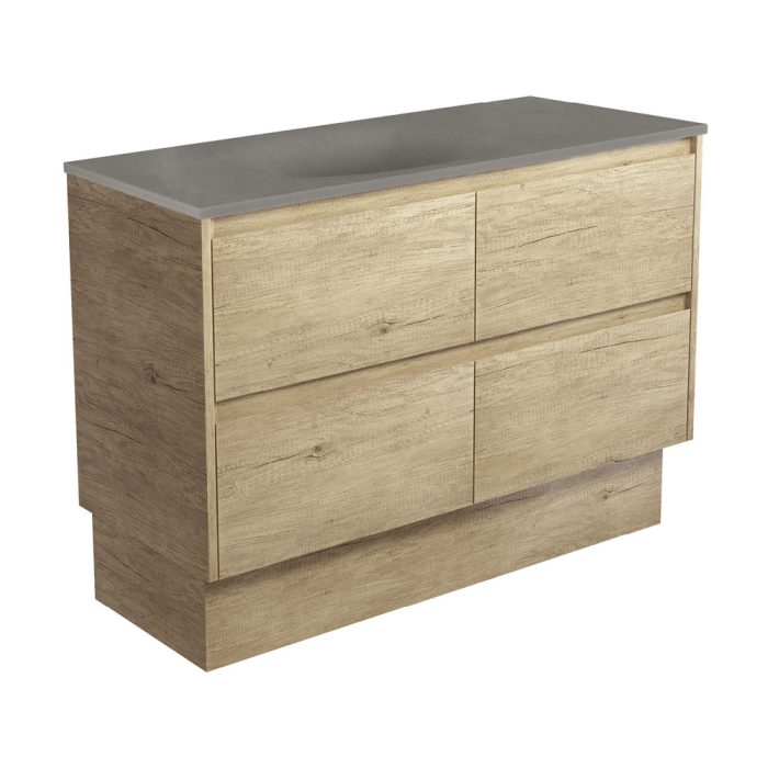 fienza Satori Amato 1200 Scandi Oak Vanity On Kick Scandi Oak Panels