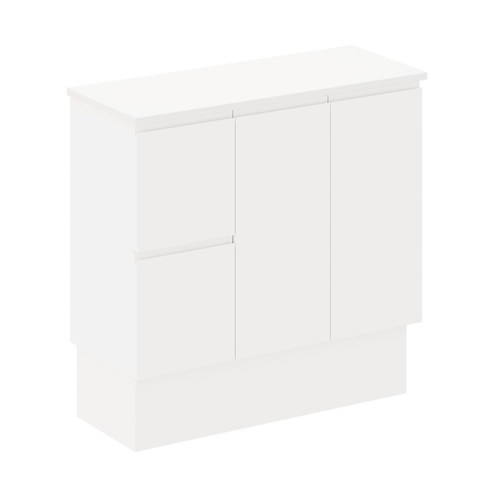 fienza Siska 900mm Ensuite Depth Cabinet on Kick Left Drawers