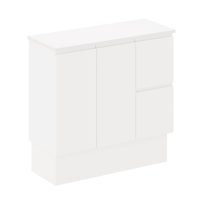 fienza Siska 900mm Ensuite Depth Cabinet on Kick Right Drawers