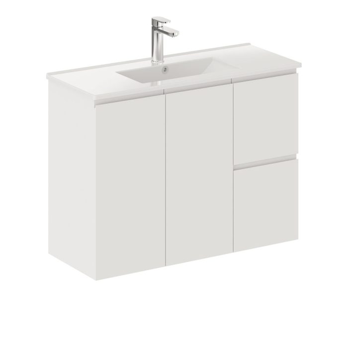 fienza Siska Slim 900 Wall-Hung Vanity Right Drawers