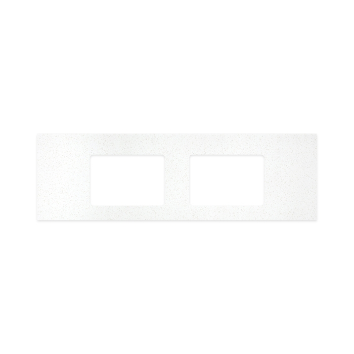 fienza Snowflake Solid Surface Top Rectangular Full Depth with Double Undermount Basin Holes 1500mm