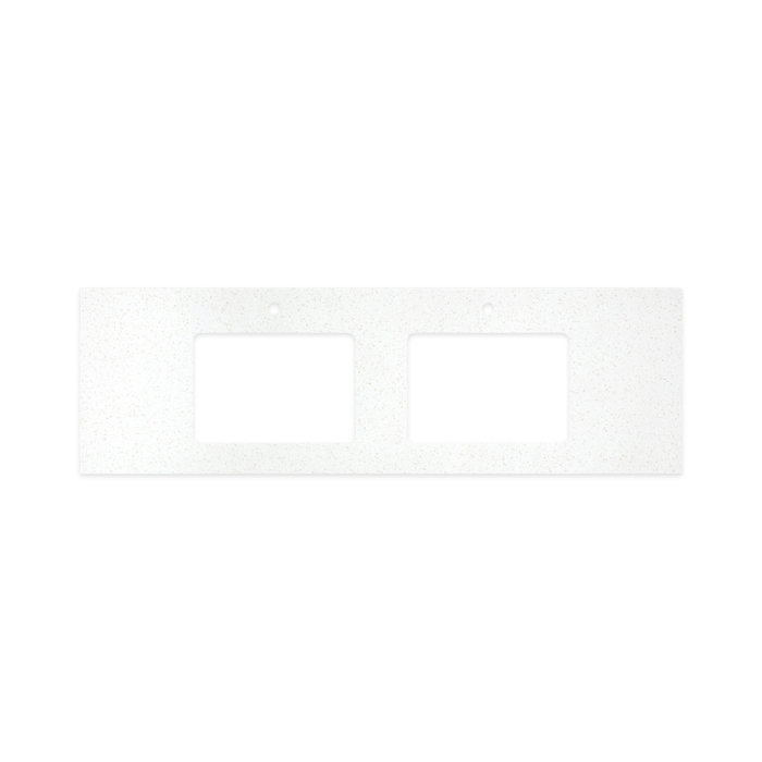 fienza Snowflake Solid Surface Top Rectangular Full Depth with Double Undermount Basin Hole & Tap Holes 1500mm