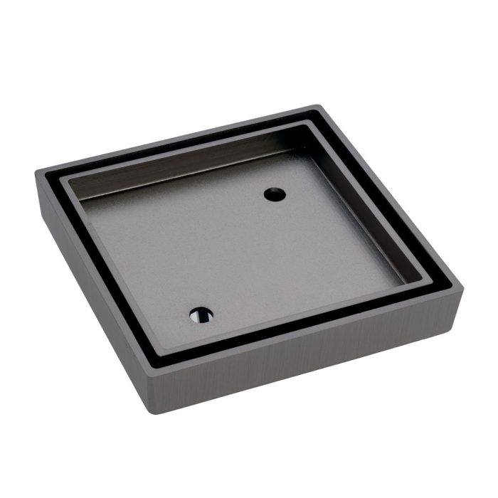 fienza Square Tile Bed Floor Waste 75mm Outlet Gun Metal