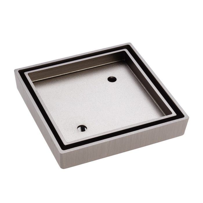 fienza Square Tile Bed Floor Waste 90mm Outlet Brushed Nickel
