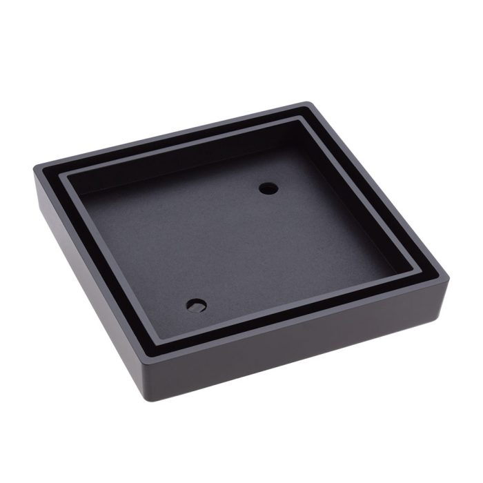 fienza Square Tile Bed Floor Waste 90mm Outlet Matte Black