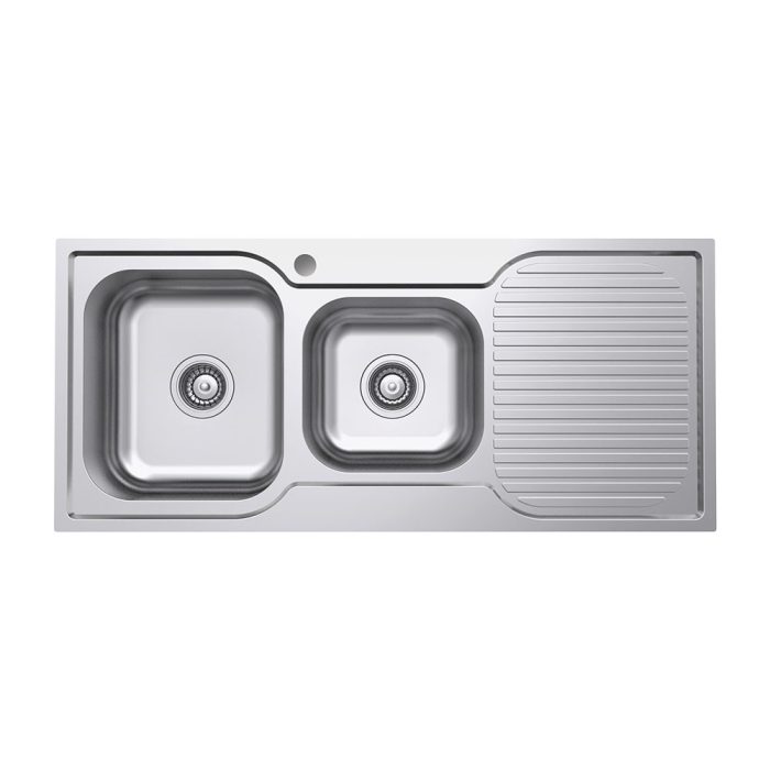 fienza Tiva 1080 1.75 Kitchen Sink with Drainer Left Bowl