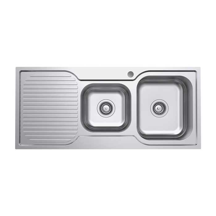 fienza Tiva 1080 1.75 Kitchen Sink with Drainer Right Bowl