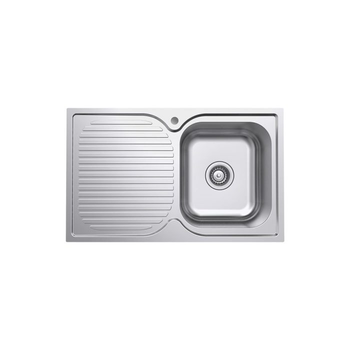 fienza Tiva 780 Single Kitchen Sink with Drainer Right Bowl