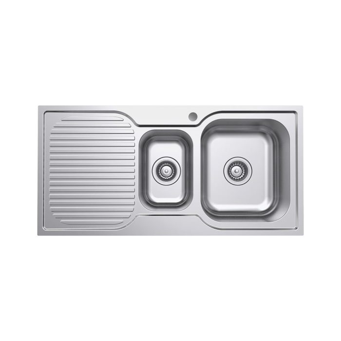 fienza Tiva 980 1.5 Kitchen Sink with Drainer Right Bowl