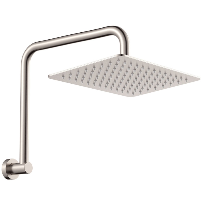 fienza Tono Gooseneck Shower Arm Set Brushed Nickel