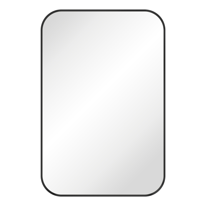 fienza Tono Matte Black Soft Square Framed Mirror 600 x 900mm