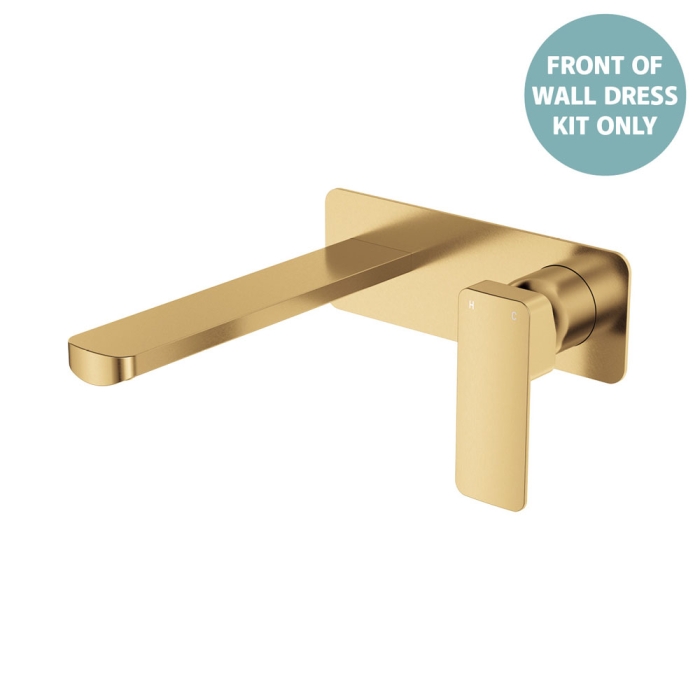 fienza Tono Wall Basin/Bath Mixer Set Dress Kit Urban Brass Rectangular Plate 200mm Outlet