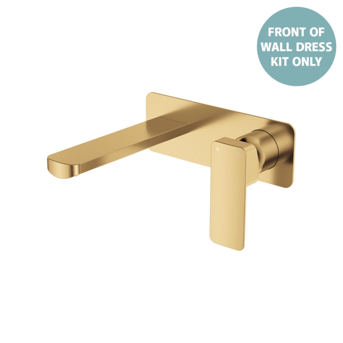 fienza Tono Wall Basin/Bath Mixer Set Dress Kit Urban Brass Rectangular Plate 160mm Outlet