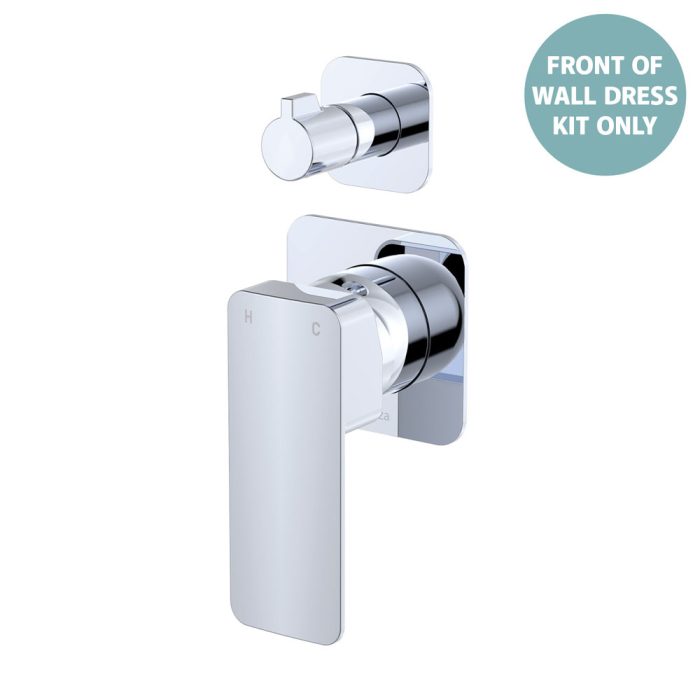 fienza Tono Wall Diverter Mixer Dress Kit Chrome Square Plates