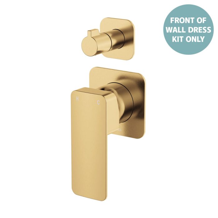 fienza Tono Wall Diverter Mixer Dress Kit Urban Brass Square Plates